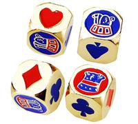 LRXIYODE 4Pcs Metal Poker Dice Lightweight Game Prop for Party Favors Birthday Carnival Bridal Shower Wedding Decor