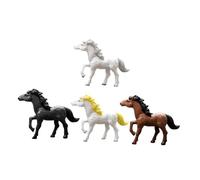 LRXIYODE 4pcs Miniature Lifelike Horse Model Figurines Set, Small Animal Statues for Home Decor and Desktop Adornment, Realistic Mini Horse for Collectors