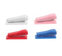 LRXIYODE 4pcs Miniature Staplers for Doll House Miniature Stationery Accessories Realistic Tiny Office Supplies Model in Pink White Blue Red for Dollhouse Decor and Crafting