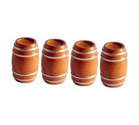 LRXIYODE 4pcs Miniature Wooden Barrel Model for Dollhouse Accessories Mini House Wine Beer Barrel Ornaments Decorative Vintage Style for DIY Photography Props