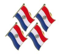 LRXIYODE 4pcs Paraguayan Flag Pins Iron Badges for Patriotic Celebrations Cultural Events and Travel Souvenirs Distinctive Design Attachment
