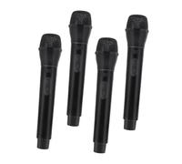 LRXIYODE 4pcs Pretend Microphone Lightweight Play Microphone Props with Realistic Sound Effects for Birthday Party Halloween Stage Costume Favors Black
