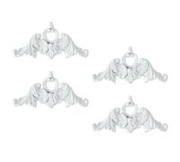 LRXIYODE 4pcs PVC Accent Appliques Decorative Carved Corner Onlay, White, Easy Application, for Tv Wall, French Style Vintage Home Wall Decoration