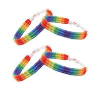 LRXIYODE 4pcs Rainbow Color Woven Bracelets Unisex Friendship Bands Comfortable Fit Pride Jewelry for Women Men Christmas Anniversary Graduation