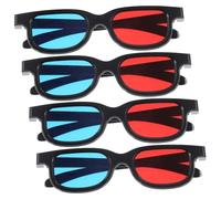 LRXIYODE 4pcs Red and Blue Plastic Glasses for Phone Tv Projector Compatible Movie Viewing Eyewear for Immersive Home Theater Experience