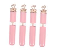 LRXIYODE 4pcs Refillable Lip Gloss Tubes Lightweight Portable DIY Lip Balm Bottles for Travel and Gift Heart Shaped Empty Lipstick Containers
