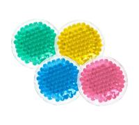 LRXIYODE 4pcs Reusable Round Gel Ice Packs for Eyes and Face Prolonged Hot and Cold Therapy Beads Multi Color Cold Compress for Fatigue Relief Injuries and Post Surgery Use Easy to Carry