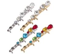 LRXIYODE 4pcs Rhinestones Bobby Pins Decorative Hair Clips with Shiny Colorful Crystals for Women Elegant Metal Barrettes for Weddings Parties Birthdays