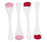 LRXIYODE 4pcs Silicone Eye Massage Roller Mini Facial Face Massage Tool for Women, Reusable Small Beauty Tool for Eye Cream Application and Skincare Routine