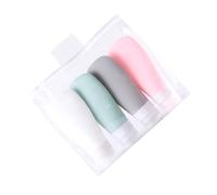 LRXIYODE 4pcs Silicone Refillable Travel Bottles Portable Toiletry Containers with Leak-resistant Bag for Lotion Shampoo Shower Gel Hand Cream Storage