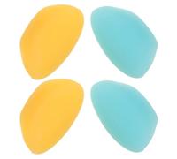 LRXIYODE 4PCS Silicone Thumb Rest Cushion for Flute, Silicone Finger Protective Covers with Soft Grip, Flute Maintenance Kit with Blue and Yellow Pads for Wind Instrument Accessories