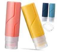 LRXIYODE 4pcs Silicone Travel Bottles with Zipper Storage Bag Refillable Leakproof Toiletries Containers for Shampoo Lotion Conditioner and Portable for Outdoor Trips Random Color