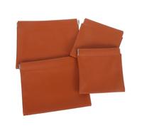 LRXIYODE 4pcs Small Jewelry Pouches Pu Leather Automatic Closing Cosmetic Bags Travel Organizer Makeup Bags for Handbag 12x12cm 18x14cm Brown