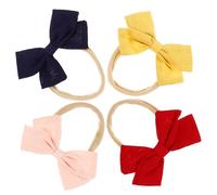 LRXIYODE 4pcs Soft Cloth Girl Headbands Breathable Bow Hairbands for Newborns and Gentle Non-marking Accessories for Everyday and Special Occasions