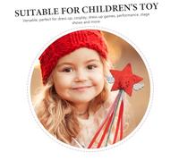 LRXIYODE 4pcs Star Shaped Fairy Wands for Ribbon Design Shiny Long Tassel Sticks for Stage Performance Party Halloween Birthday Gift Light Pink Gold Red Rose Red