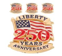 LRXIYODE 4pcs Usa Flag Veteran Lapel Pins 250th Anniversary Independence Day Brooch Set Patriotic Metal Pins for Suits Coats Sweaters, Veterans Day Accessories