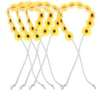 LRXIYODE 4pcs Vibrant Sunflower Pattern Headband Headbands Women Hair Band for Party Flower Headdress Sunflower Flower Heads Bracelets Hairband Yellow