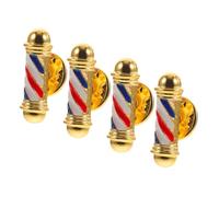 LRXIYODE 4pcs Vintage Barber Brooch Pins for Hairdressers Alloy Safety Pin Lapel Badge Professional Barbershop Symbol Compact Design Stylish Accessory for Shirts Hats Pants