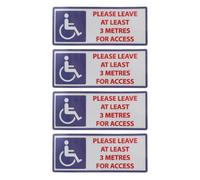 LRXIYODE 4pcs Warning Sign Handicap Sticker Decal for Disabled People Strong Adhesive Pvc Material, Self Adhesive Warning Decals for Workplaces and Private Properties, Versatile Use Safety
