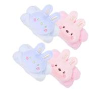 LRXIYODE 4pcs Water Absorption Wristbands for Spa and Face Washing, Plush Comfortable Bands with Adorable Colour Design, Keeps Arms Dry and Deformation Resistant for Women and Girls