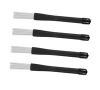 LRXIYODE 4pcs White Nylon Jazz Drum Brushes with Handle - Soft Rhythm Brush Sticks for Drum Kit, Percussion Accessories Suitable for Beginners and Band Drummers