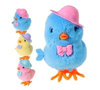LRXIYODE 4pcs Wind Up Plush Chick Easter Basket Fillers Clockwork Walking Animal Playthings for Safe Material Bright Colors