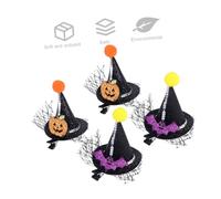 LRXIYODE 4pcs Wizard Hood Hairpin Cute Party Bun Clips for Hair with Small Hat Hair Clip Ladies Mini Buns Artificial Leather