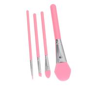 LRXIYODE 4pcs Woman Cosmetic Practical Makeup Facial Mask Brush Silicone Heads Makeup Supplies for Applying Foundation and Eyebrow Handle