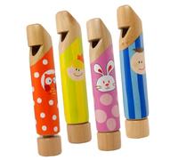 LRXIYODE 4pcs Wood Slide Whistle Musical Instruments for Wooden Educational Music for Boys and Development and Entertainment