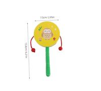LRXIYODE 4pcs Wooden Handheld Percussion Drum Set with Lion and Owl Designs Engaging Early Education Musical Instruments for Family Play and Sensory Development
