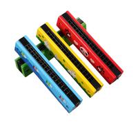 LRXIYODE 4pcs Wooden Harmonica Set Early Education Music for Portable Mouth Organ with Designs for Kindergarten Elementary School Fun