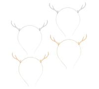 LRXIYODE 4pcs Xmas Reindeer Antler Hair Hoops Lightweight Christmas Headbands for Holiday Parties Adorable and Chic Antler Accessories for Women for Festive Celebrations