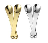 LRXIYODE 4PCS Zinc Alloy Makeup Cream Spoons Cosmetic Scoops for Women Facial Mask Application Beauty Care Tool Small Portable Sampling Scoop