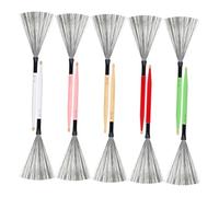 LRXIYODE 5 Pairs Double End Drum Brushes for Jazz Drums with Wood Handles Non Slip Grip and Practical Percussion Sticks