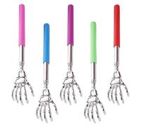 LRXIYODE 5-pcs Retractable Stainless Steel Back Scratchers Set, Telescoping Portable Massage Tools for Adults, Multi-Color Handheld Scratcher for Itch Relief and Body Tickling