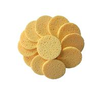LRXIYODE 50pcs Compressed Natural Wood Pulp Facial Cleansing Sponge Skin Friendly Makeup Remover Puff for Daily Face Care Super Soft Cellulose Exfoliating Tool Round Skin Color