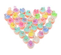 LRXIYODE 50pcs Dark Mini Resin Ducks for Dollhouse Accessories Tiny Luminous Animal Figurines for Fairy Garden Holiday Decor with Robust Construction and Enchanting Nighttime Ambiance