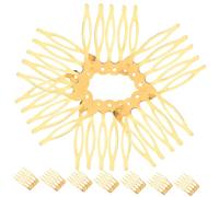 LRXIYODE 50pcs Golden DIY Hair Combs Simple Tuck Five Teeth Hairpin Accessories for Women for Handmade Hairstyles and Styling