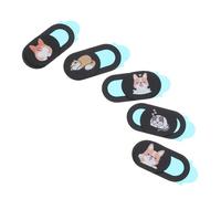 LRXIYODE 5pcs Cat Pattern Camera Slide Cover Privacy Protector Notebook Webcam Privacy Covers Abs Mini Size Curve Edges Anti-hacking Protection for Computers and Tablets Black
