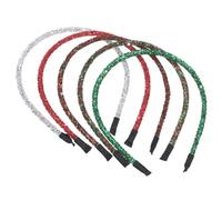 LRXIYODE 5pcs Christmas Glitter Hairbands Sparkly Headbands for Women and Holiday Hair Accessories Festive Party Hair Decor in Red Green Gray