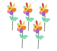 LRXIYODE 5Pcs Colorful Sunflower Windmill Outdoor Garden Windmill Adornments Lightweight Decorative Pinwheels for Lawn Playthings Creative Decoration