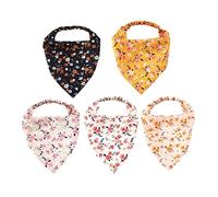 LRXIYODE 5pcs Floral Hair Bandanas for Women Printed Cotton Hair Scarves Triangle Shape Lightweight Suitable for Daily Wear and Outdoor Activities Random Color