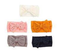 LRXIYODE 5pcs Girl Bow Headbands Soft Stretchy Hairbands Newborn Hair Accessories for Photography Birthday Shower Gift