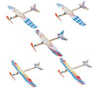 LRXIYODE 5Pcs Handmade Airplane Foam Glider Educational Plaything DIY Assembly Kit for Outdoor Fun and Parent Interaction Random Color
