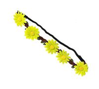 LRXIYODE 5pcs Hawaiian Sunflower Flower Hair Band Wreath Accessory for Party Decorations Bohemia Style Headpiece Beach Theme Party Favors Fluorescent