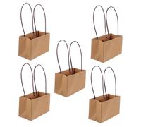 LRXIYODE 5pcs Kraft Paper Flower Gift Bags with Handle Floral Bouquet Wrap Carrier Lightweight Portable Tote for Fresh Dried Flowers Reusable Party Wedding Packaging