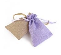 LRXIYODE 5pcs Linen Drawstring Bags with Jute Strings Reusable Natural Fabric Pouches for Wedding Favors Gift Packaging Craft Storage Party Decoration Random Color