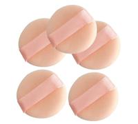 LRXIYODE 5pcs Mini Flocking Makeup Powder Puff Portable Soft Under Eye Sponge for Women Cosmetic Face Powder Application and Touch Up