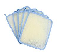 LRXIYODE 5pcs Nylon Exfoliating Shower Cloths for Bath and Face Double Scrub Towels with Reinforced Edges Quick Dry Gentle Skin Cleansing Suitable for Travel and Daily Use