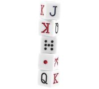 LRXIYODE 5pcs Poker Dice White Sided Cubes for Bar Pub Lightweight Entertainment Dices for Card and Board Game Fun